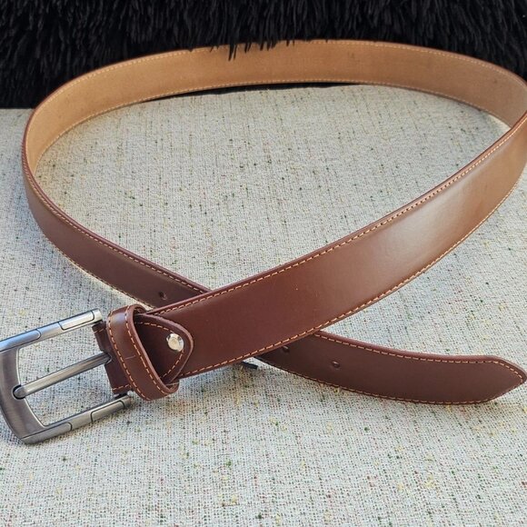 Handmade Men Waistband Genuine Leather Brown Pin Buckle Belt Size 42 inches NWT - Picture 7 of 10